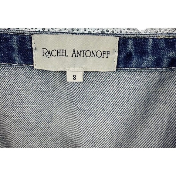 Rachel Antonoff Womens Barbie Apron Denim Dress Button Front Knee Length Size 8 - Picture 4 of 9